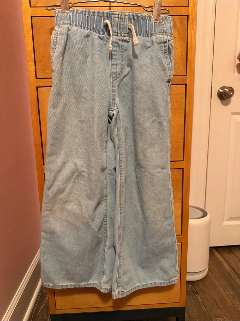 3 for $15 - Light Blue Girls Size 6-7 Wide-Leg Drawstring Jeans